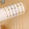 Bracelet Exquisite Fashion Stainless Steel Plated 18carat Gold Bracelet with Clover Inlaid White Green Zircon Bracelet for Girls