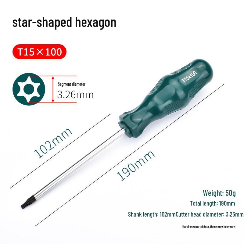 Hexagon Set Screwdriver: Flower, Rice, Spline, T-Type, Internal Star, Hexagonal.