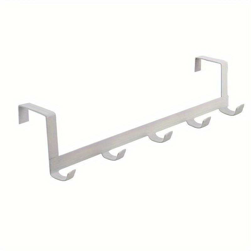 1pc Fashion Over the Door Hook Rack - 5 Hooks, Wall Mount, No Punch, Multi-Purpose Hanging Organizer for Coats, Hats, Towels In Bathroom
