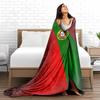 Portugal Flag Design blanket in Red and Green with Emblem Print blanket, suitable for use in the bedroom, living room, on the sofa