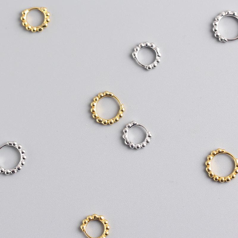 Price Silver Geometric Silver Bead Ring Fashionable Earrings for Women 18k Gold-plated Boutique Jewelry Gifts Trendy