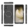 For Samsung Galaxy A07 4G Magnetic Case WANLONFENG DJ Series PC TPU Phone Cover with 2Pcs Tempered Glass Film