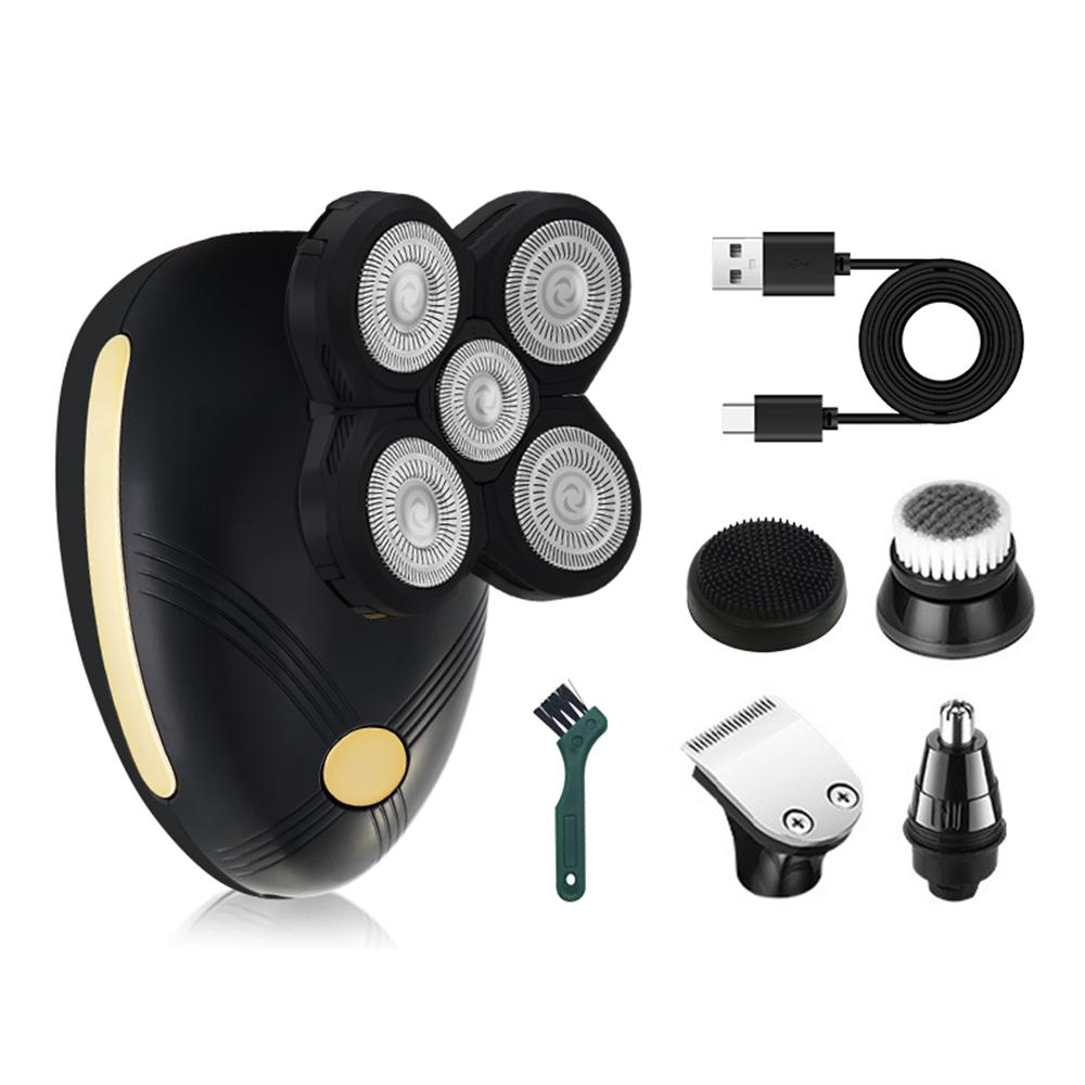 Five In One Men's Electric Shaver Set Hairdressing USB Charging Bald Shaver