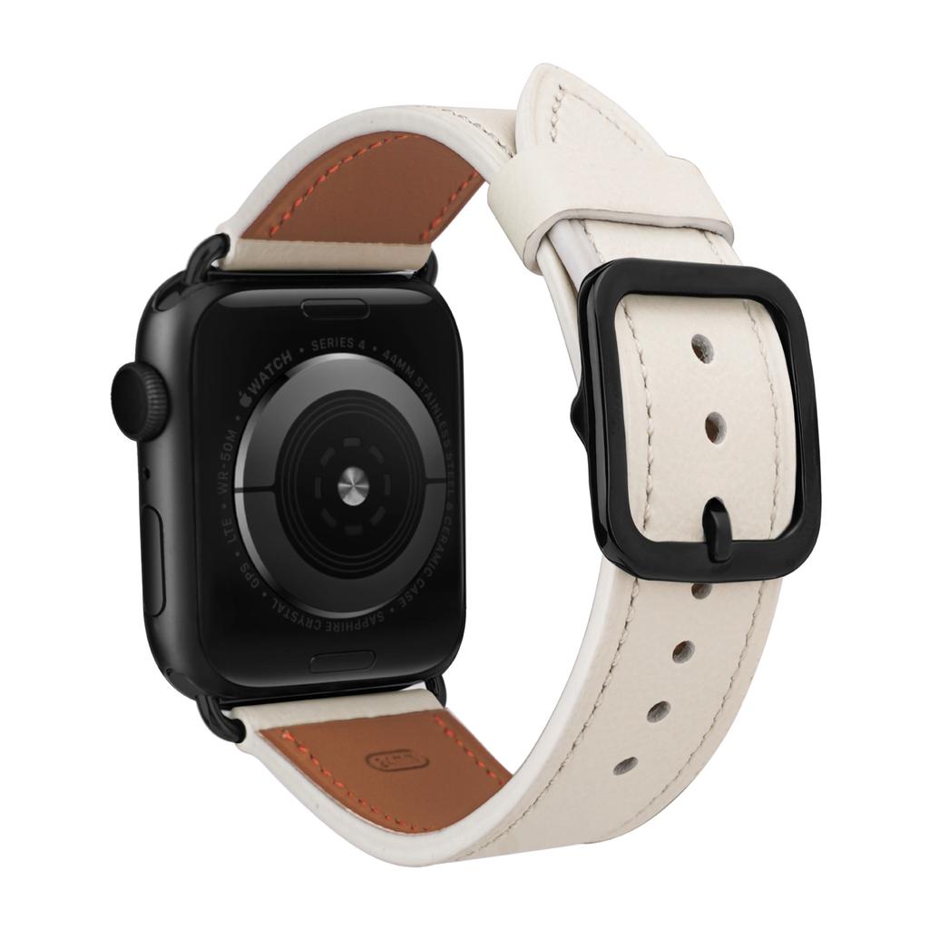 Simple First Layer Calfskin Ultra Leather Watch Strap 49mm Replacement for Apple Watch Ultra All Series Premium Wristband Accessory