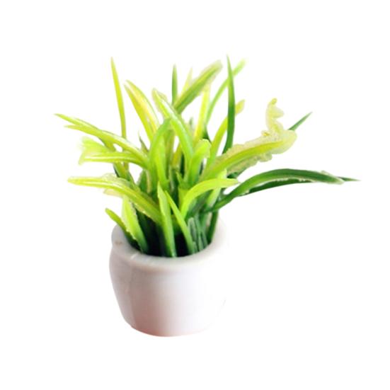 Mini Plant Model 1/12 Scale Doll Houses Plants Realistic Micro Plastic Pots for Doll Houses Garden Accessories Fairy Garden Patio Decor Miniature