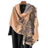 Shawl With National Style High-End Scarf Dual-Purpose Winter Office Blanket Blanket To Keep Warm And High-End