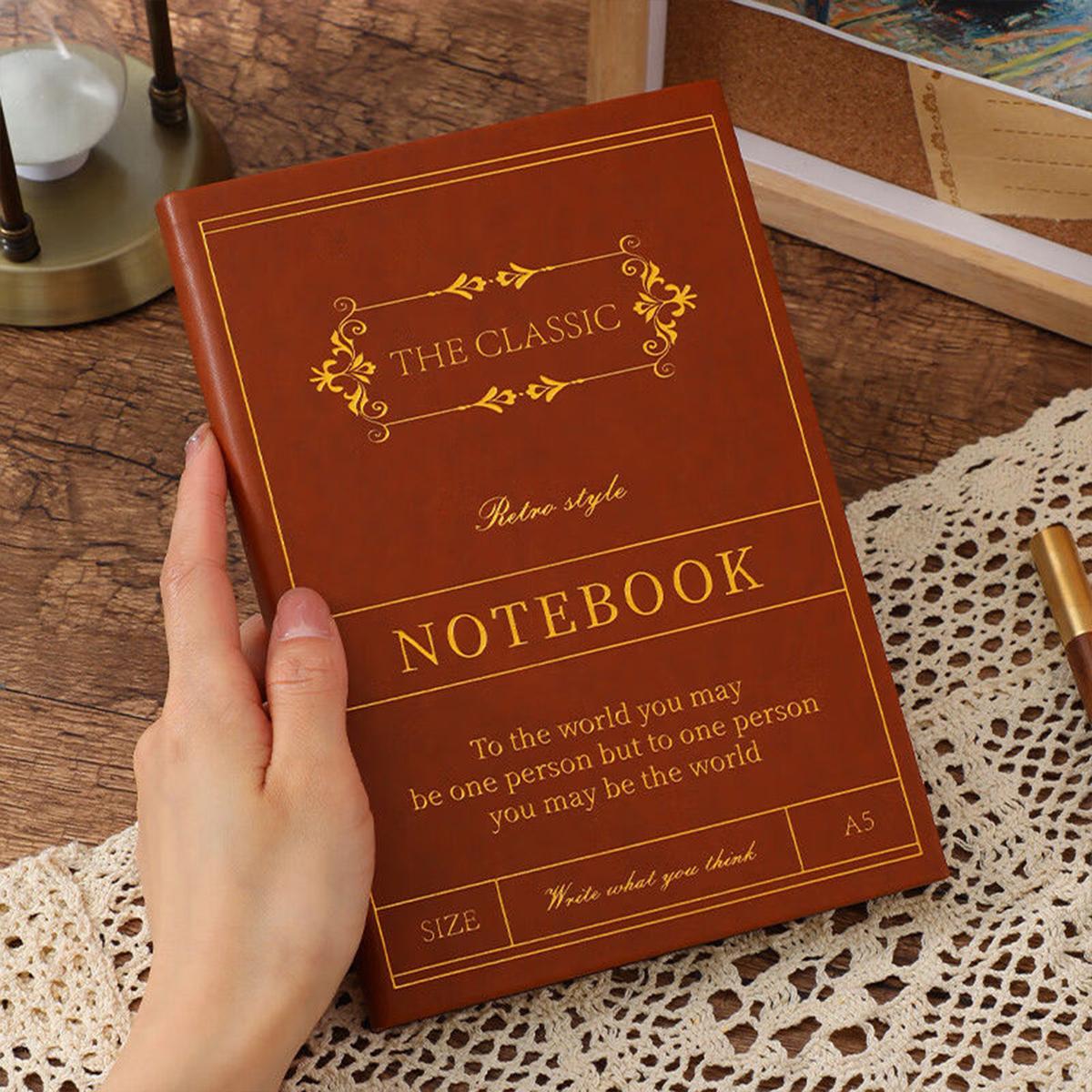 

Ученическая тетрадь формата А5 из кожи, дневник, линованные страницы, книга для записи деловых встреч, блокнот, журнал путешествий, 120 листов, 240 страниц A5