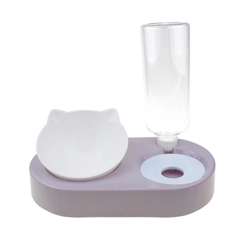 Futternapf für Haustiere mit Ständer, automatischer Wasserspeicherspender, Futternapf für Welpen, 2-in-1, spritzwassergeschützter Wasserbehälter, erhöht