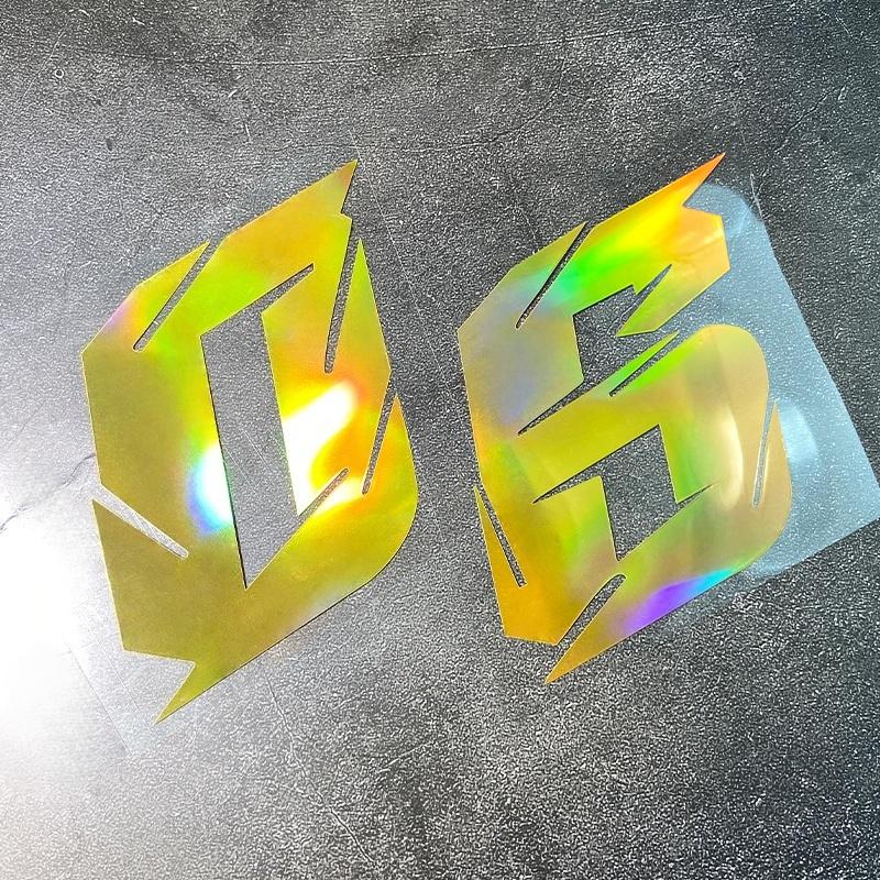 1PC 0to9 Gold Laser Number Motorcycle Stickers Waterproof for Motorbike Fairing Fender Fuel Tank Helmet Bicycle Vinyl Decals