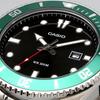 Casio Standard Analog Sports 20 Bar Waterproof Watch Mdv 107d 3av Green Bezel  