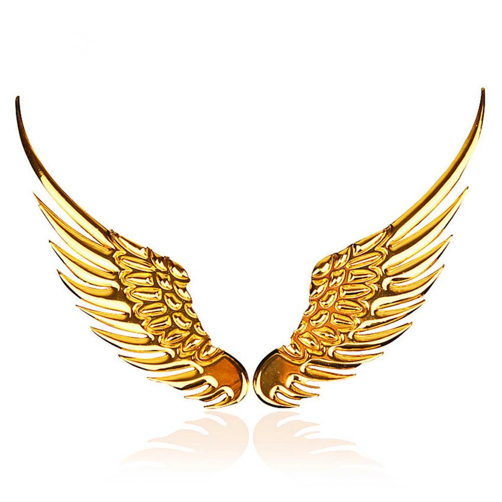 Car Auto Motorcycle Body Sticker 3D Eagle Angel Wings Badge Style Metal Aluminum Decals Silver/Gold Exterior Accessories