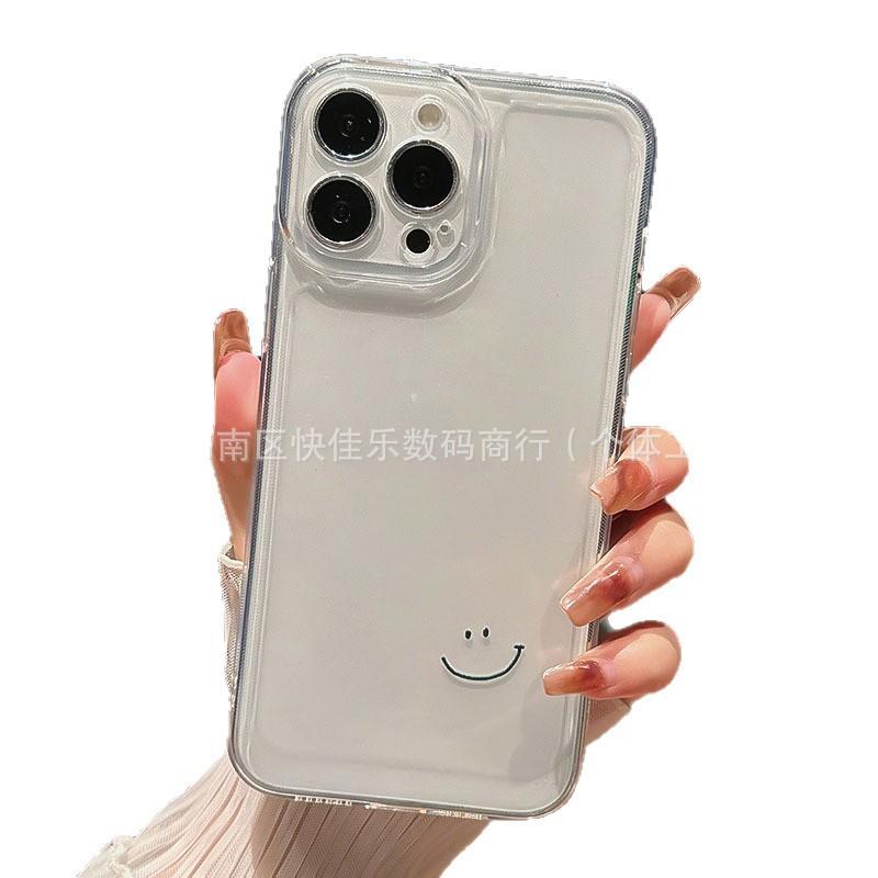 Simple smiley transparent Apple iPhone17ProMax/16/15promax/14/13/12/11 mobile phone case