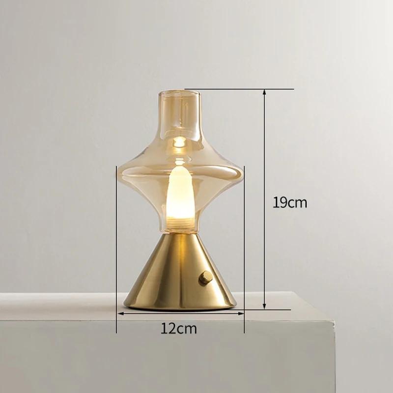 Oppladbart Led Nattlys Touch Soverom Nattlampe Soverom Studie Studie Nattbord Atmosfære Dekorasjon Glass Led bordlamper