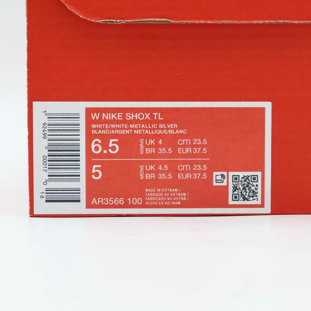 AR3566-100 Nike Shox TL White Max Orange Metallic Silver (Women's)