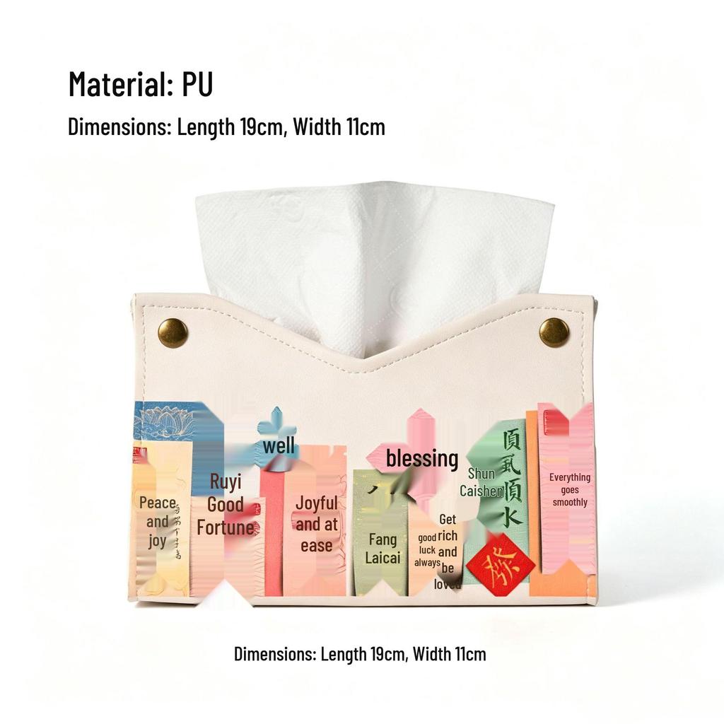 2026 New Year Cartoon Tissue Box Cover for Living Room - Decorative and Convenient Napkin Storage