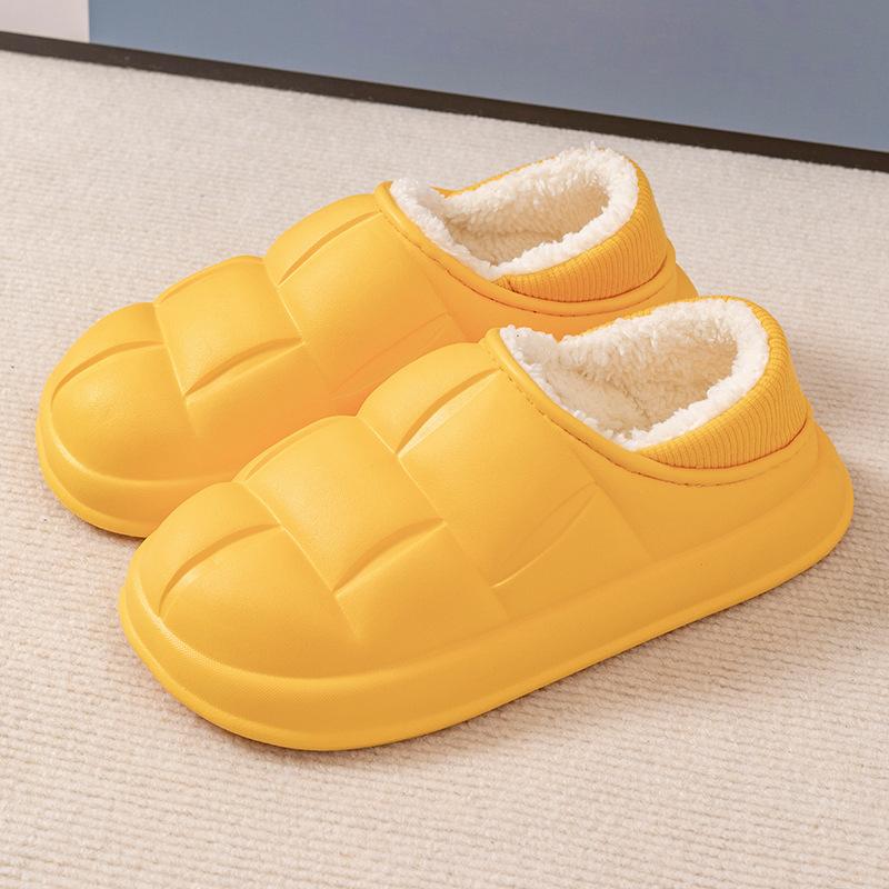 Cotton Slippers Women's Bags and Indoor Home Winter Warm Shoes Thick-soled Confinement Cotton Shoes Men's Non-slip and Wear-resistant