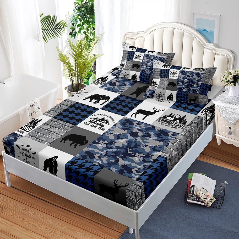 Blatt Dreiteilige Tagesdecke Kissenbezug Weihnachten Matratzenschutzhülle