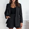 Ladies' Solid Color Suit Collar Jacket, Fashionable Sports And Leisure Suit