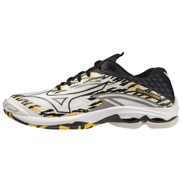 Mizuno Wave Lightning Z7 Mesh Shock Absorbing Non-Slip Durable Breathable Low-Top Training Shoes Unisex Sneakers White Black Yellow V1GA220008