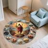 Virgin Mary & Jesus pattern round rug,Carpet Rug for Living Room Bedroom Playroom ,Non-slip Floor Mat,Holiday Gifts and Birthday Gifts.