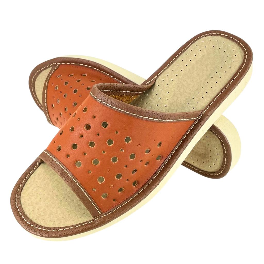 Dark women's house slippers, women's slippers, openwork slippers 42
