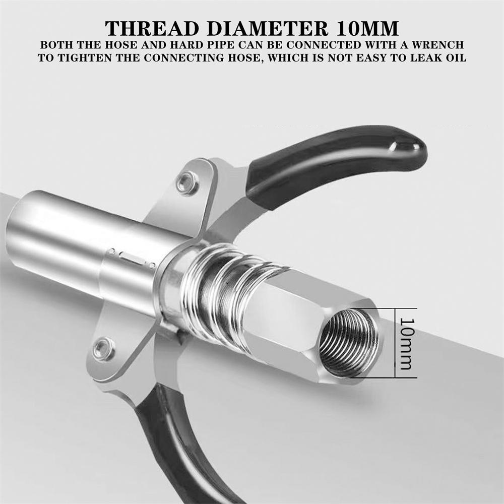 Grease Gun Coupler Oil Injector Grease Pump 40cm Spring Hose Locknlube Quick Release Lock and Lube Oil Injection Nozzle 1/8” NPT