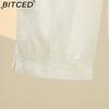 BITCED Summer Women Elastic Waist Straight Trousers Middle Age Older Women High Waist Straight Pants Washed Cotton Cropped Plus Size Pants