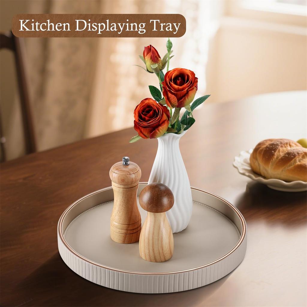 Genuine Leather Round Storage Organizers Tray Ideal For Jewelry Keys And Small Items In Any Room