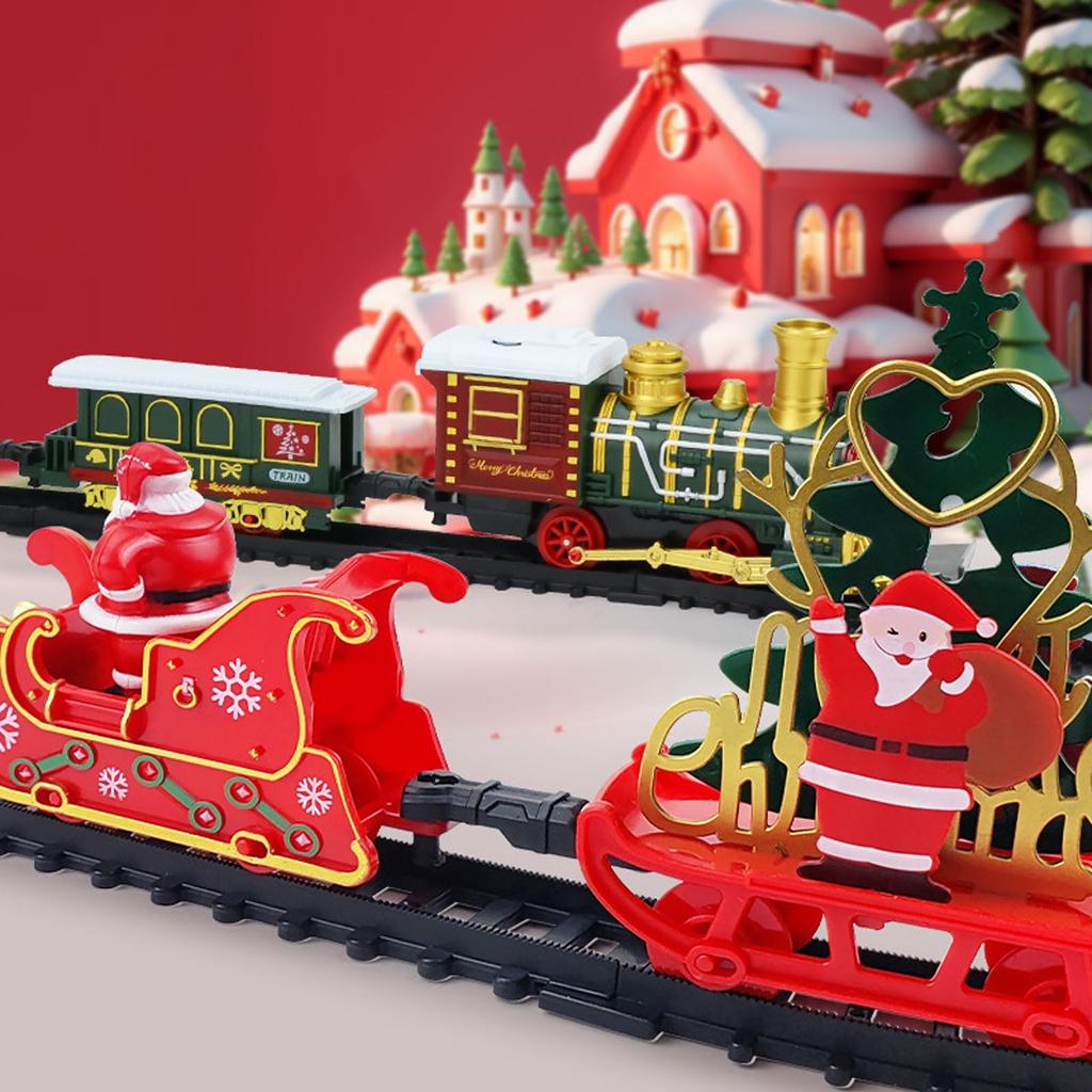 Lighted Electric Train Set, Christmas Train Around The Christmas Tree, With Adjustable Sounds And Music, Great Christmas Birthday Gift For Children