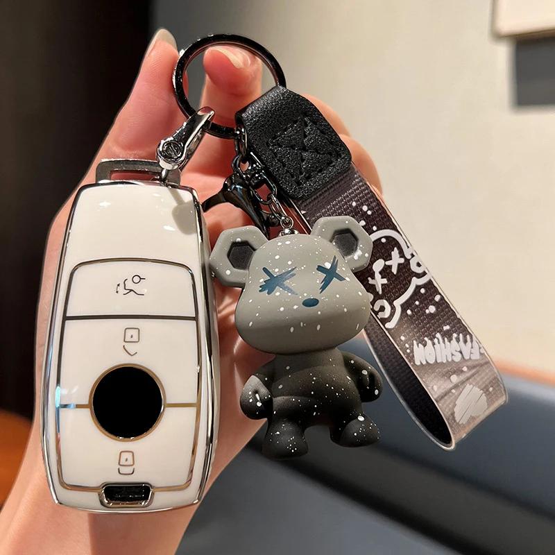 Fashion Car Remote Key Case Full Cover Holder For Mercedes Benz A C E S G Class GLC CLE CLA GLB GLS W177 W205 W213 W222 X167 AMG NF6
