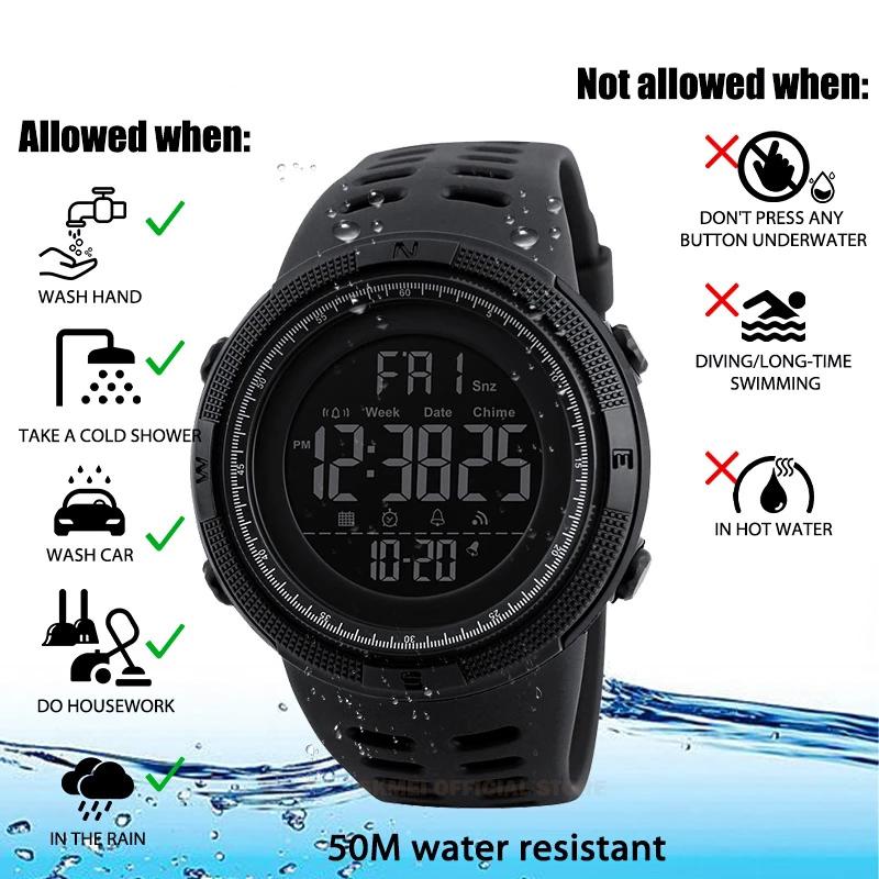 Brand Men Sports Watches Fashion Chronograph Countdown Relogio Masculino Waterproof LED Digital Watch Man Wrist Watch