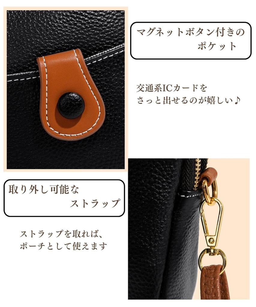 Molena Women's Genuine Leather Shoulder Bag, Pochette, Smartphone Pouch, Small, Compact, Lightweight, Soft Zipper Closure, Elegant and Stylish,