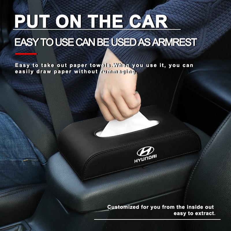 1Pcs Car Tissue Box Holder Armrest Box Storage Case Car Accessories For Hyundai Accent Elantra Tucson Sonata GDI I10 I20