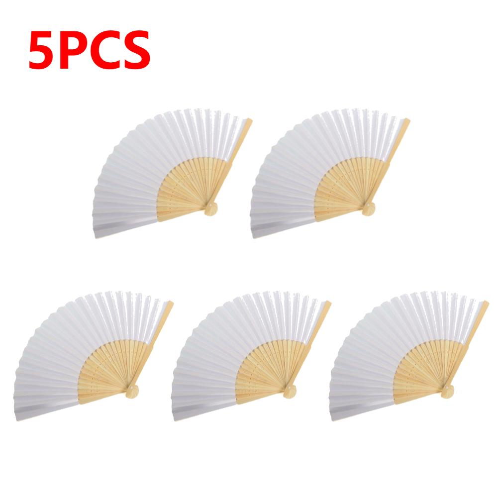 50-1 STÜCKE Blanko Weiß DIY Papier Bambus Faltfächer für Handübung Kalligraphie Malerei Zeichnung Hochzeitsfeier Geschenk Ornament Neu