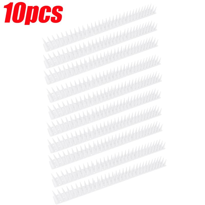 10x Plastic Anti-Bird Spikes Garden Anti-theft Deterrent Spikes Fence Wall Pigeon Cat Proof Prevent Tools Anti Climb Cat Spike белый