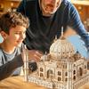 3D Wooden Puzzle House Royal Castle Taj Mahal Model Kit with Light DIY Assembly Crafts Desk Decoration Gifts for Adults Kids