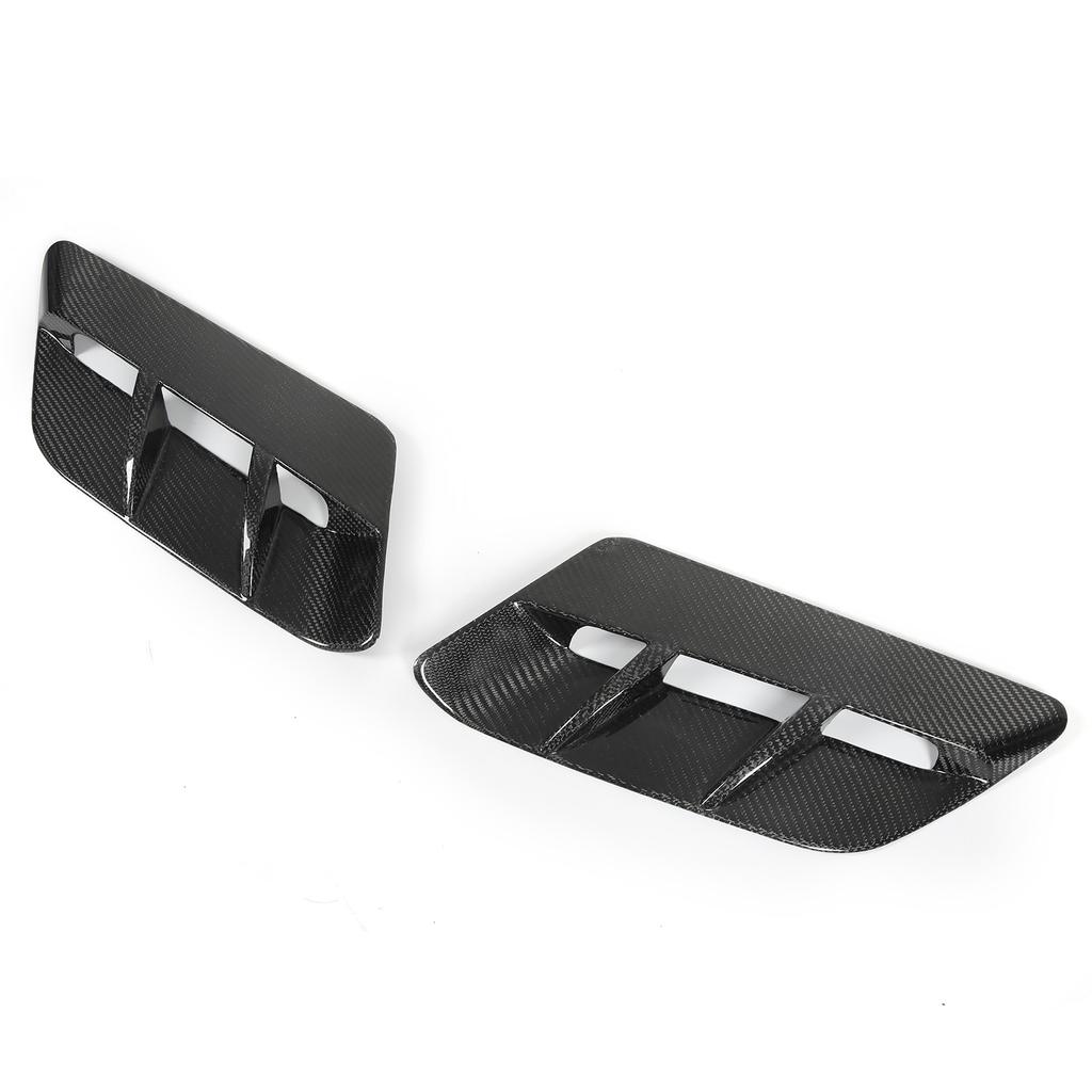 Engine Hood Bonnet Air Outlet Vent Cover Trim Carbon Fiber Replacement for Dodge Challenger SXT 2015‑2022