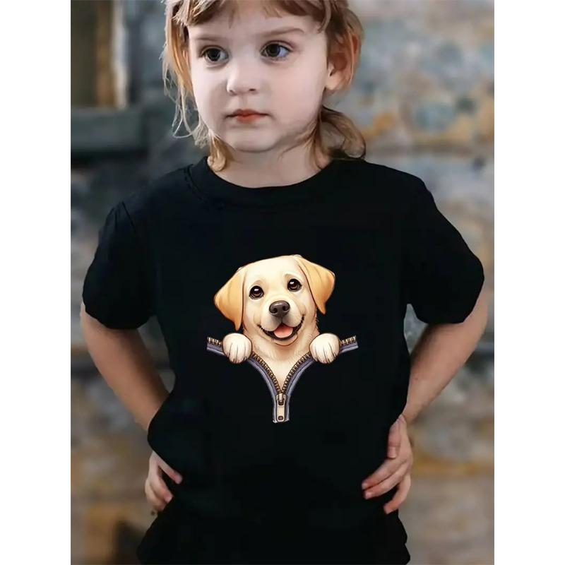 Cotton 100% Graphic T Shirts Summer 2025 Kids Clothes Round Neck Kids T Shirt Cute Girls Top Clothes Animal Children's T-Shirt Short Sleeve