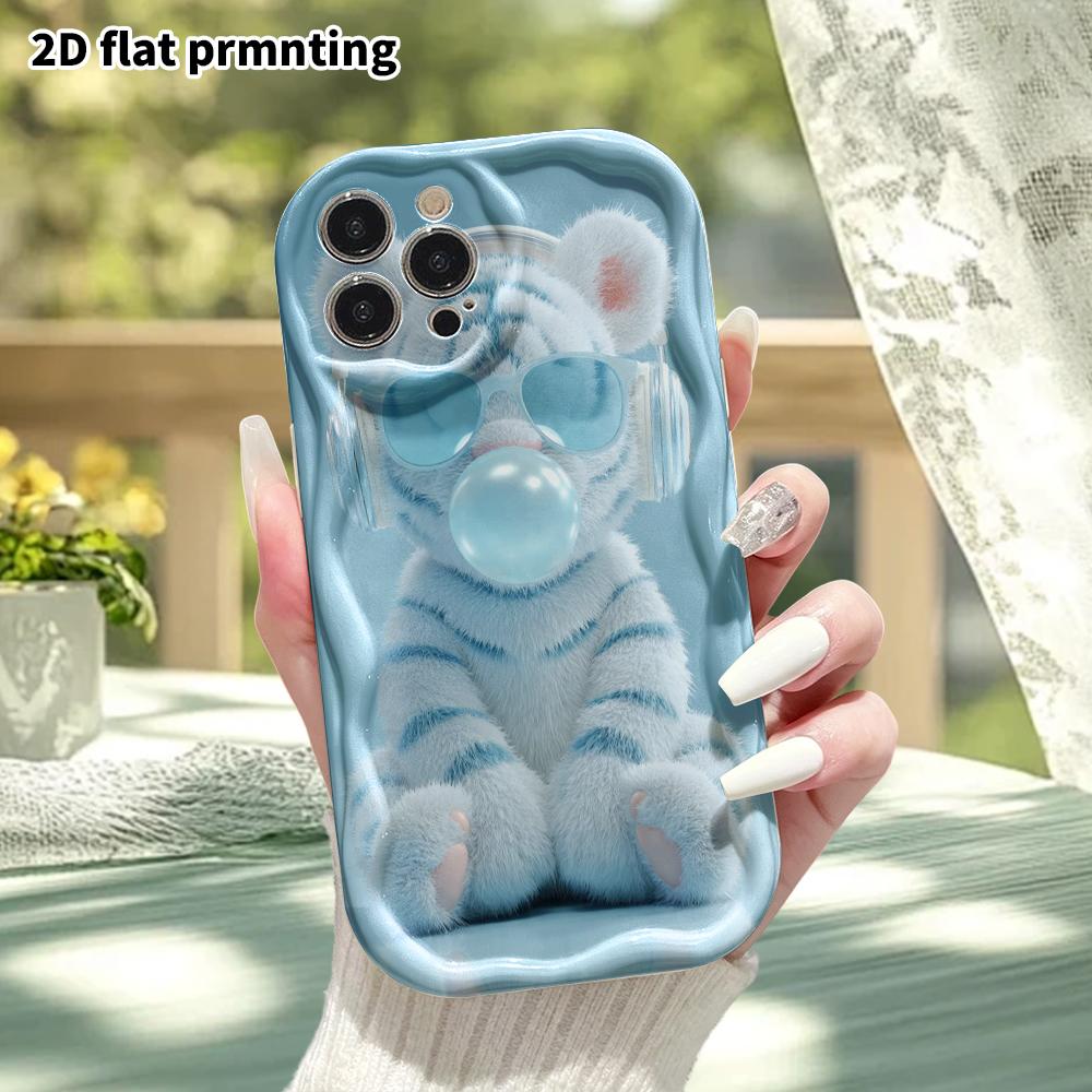 Phone Case: 2D Flat Design Suitable for iPhone 18 17 16 15 14 13 Pro Protective Case, Plush Little Tiger, Perfect Christmas and Halloween Holiday Gift