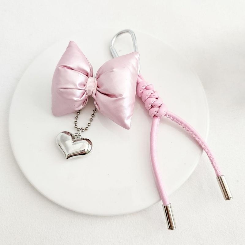 Stylish Heart Bowknot Keychain Pendant Suitable for Women's Handbags Phone Case Purses Adding Style to Your Accessories