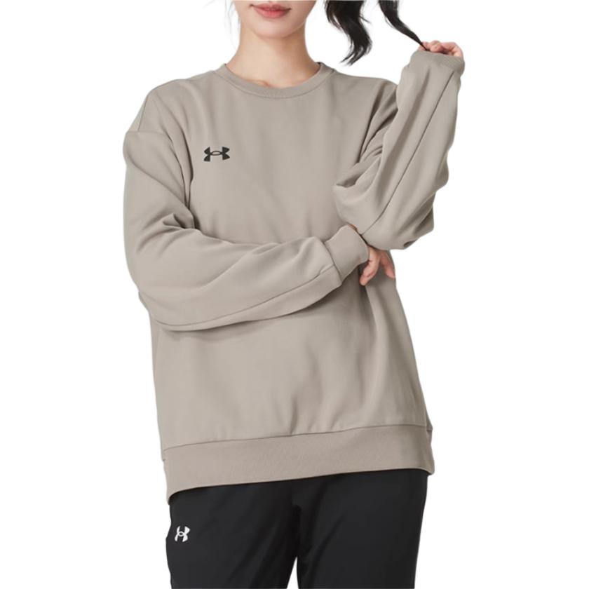 Under Armour Crew Neck Pullover Sports Long Sleeve Fleece Sweatshirt Unisex sweatshirt Brown 24600305-203