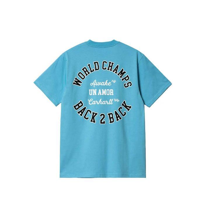 Carhartt WIP X Awake NY Collaboration SS23 Solid Color Pocket Logo Print Back Letter Design Short Sleeve T-Shirt Unisex T-Shirts L031349-1CD-XX-03