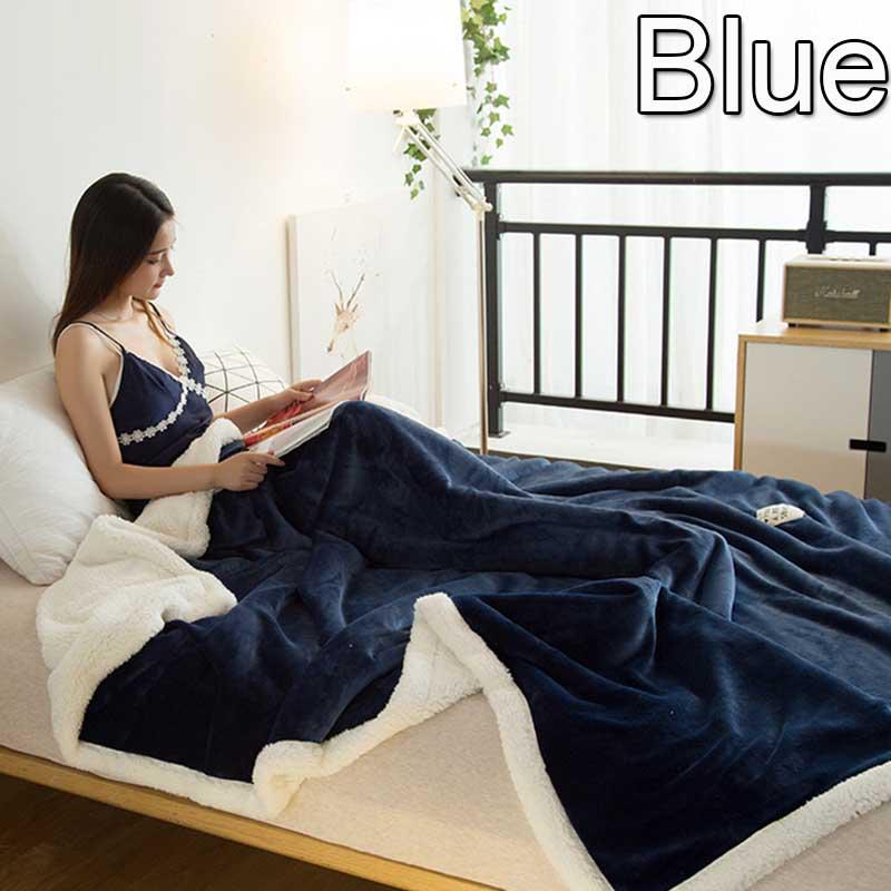 Super Soft Solid Color Double Thick Lambs Fleece Flannel Blanket Air Conditioning Blanket
