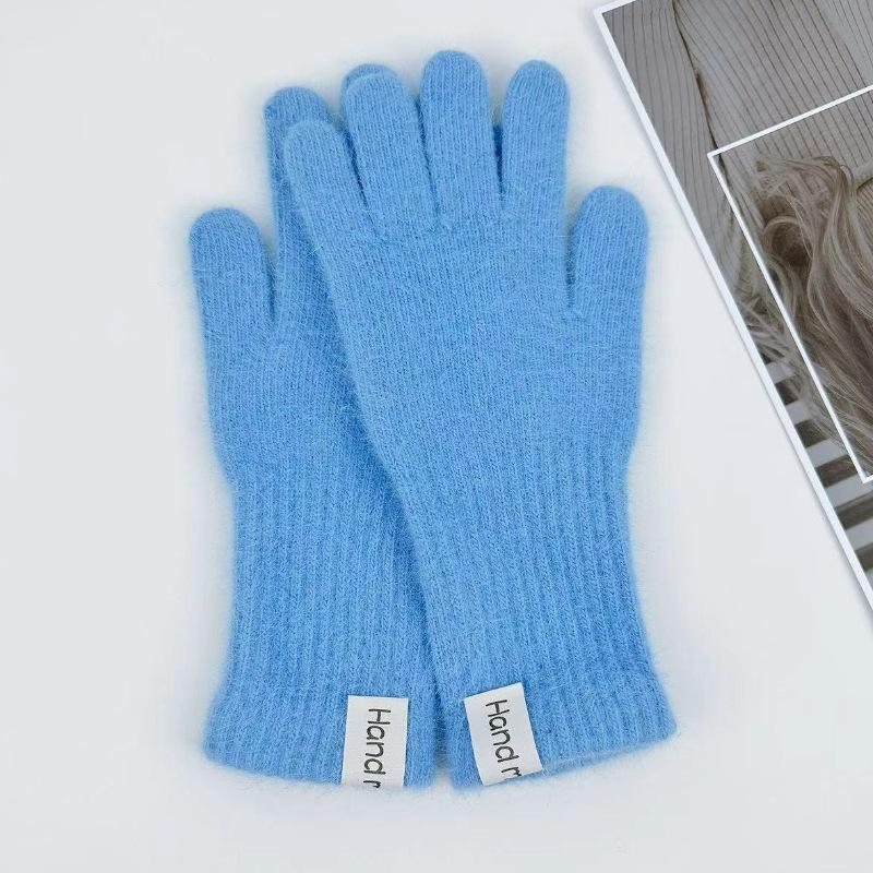 

Вязаные перчатки, тепло- и холодостойкие, для осени и зимы, универсальные, для езды, ветрозащитные синий