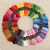100/50/24 Colored Lightweight Embroidery Thread Good Elasticity No Fade Craft Cotton Lines Sewing Floss Kit for Home