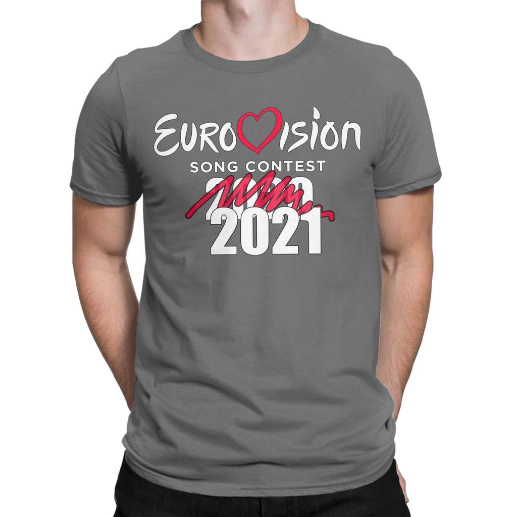 Eurovision Song Contest T-Shirt Men  Casual 100% Cotton Tee Shirt Round Collar Short Sleeve T Shirt Printed Clothing