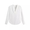 Women's Short Sleeve Blouse V Neck Elegant Loose Fit Shirt Solid Color Chiffon Professional Commuter Office Top