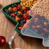 1/2Pcs Christmas Serving Tray with Lid Snacks Cookies Cosmetics Stationery Holiday Container Festive Gift Organizer