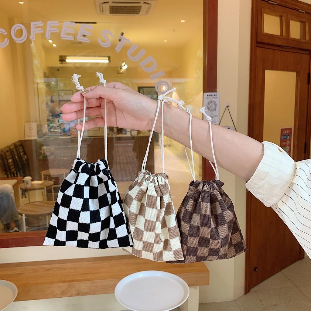 Cute Small Cloth Drawstring Gift Bag Woman Girl Purse Handbags Jewelry Lipstick Cosmetic Tote Rope Bags Storage Pouch String Bag