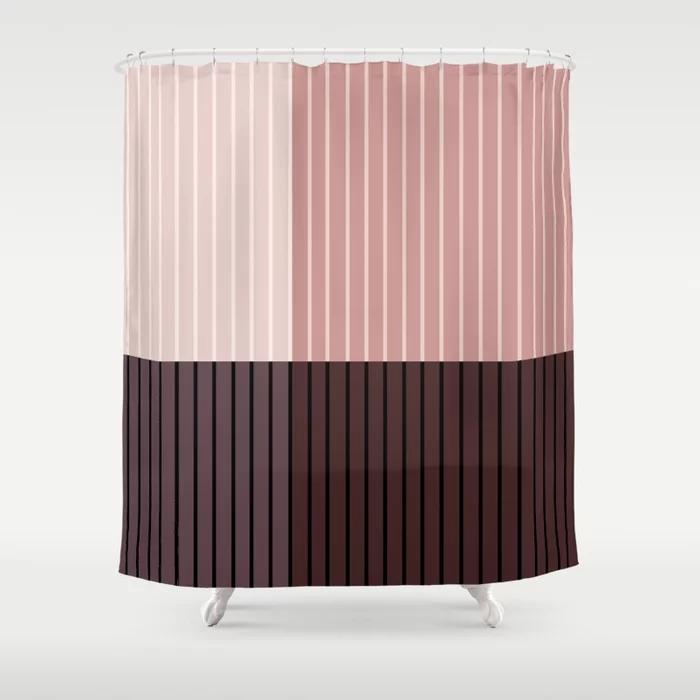 Simple Colorful Line Pattern Bathroom Curtain, Home Decoration, Waterproof Bathtub, Creative Personality Shower Curtain
